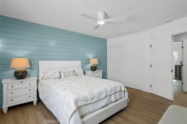 16791 Glenhaven Ln, Huntington Beach, CA 92647 - bedroom featuring wood finished floors, a closet, and a ceiling fan