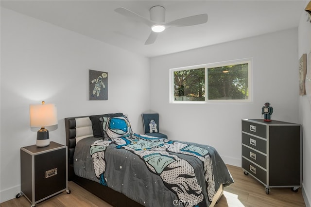 16791 Glenhaven Ln, Huntington Beach, CA 92647 - bedroom with wood finished floors, a ceiling fan, and baseboards