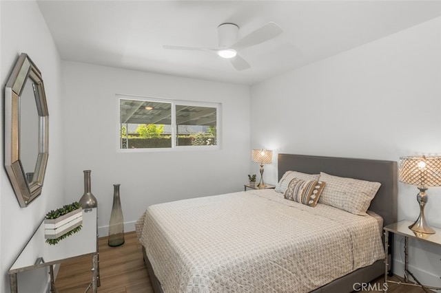 16791 Glenhaven Ln, Huntington Beach, CA 92647 - bedroom featuring wood finished floors, ceiling fan, and baseboards