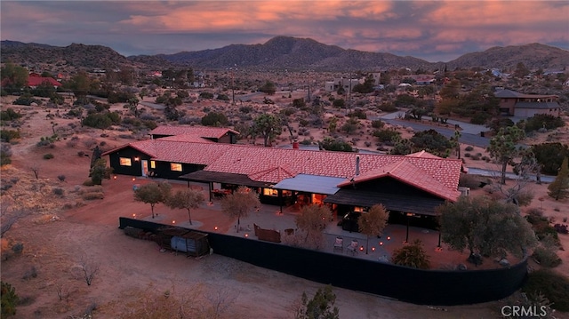 58916 Carmelita Cir, Yucca Valley, CA 92284 - aerial view at dusk of a mountain view