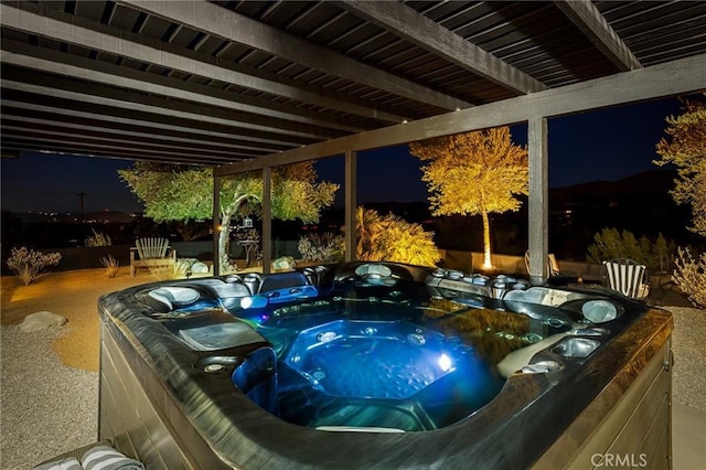 58916 Carmelita Cir, Yucca Valley, CA 92284 - pool at twilight with a hot tub