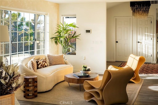 58916 Carmelita Cir, Yucca Valley, CA 92284 - living area with wood finished floors and baseboards