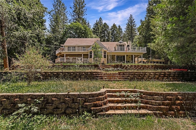 5048 Big Bend Rd, Oroville, CA 95965 - back of property featuring a balcony