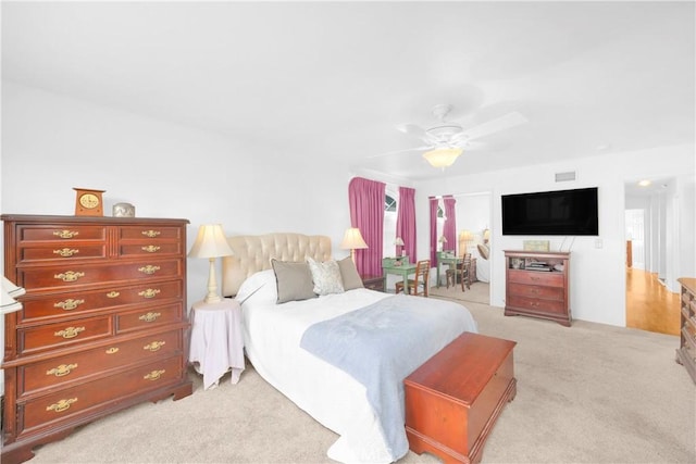 8381 E Hendrie St, Long Beach, CA 90808 - bedroom with light colored carpet and ceiling fan