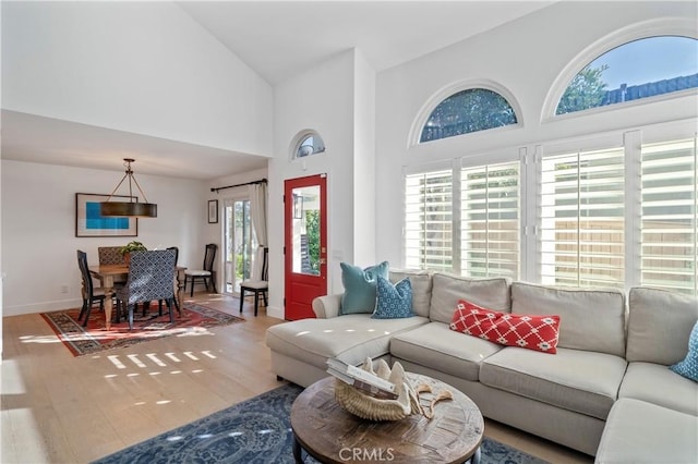 28332 Via Alfonse, Laguna Niguel, CA 92677 - living room with wood finished floors and high vaulted ceiling