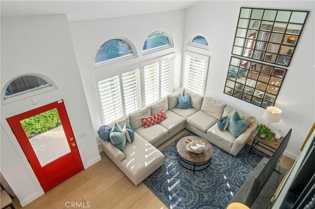 28332 Via Alfonse, Laguna Niguel, CA 92677 - living area with wood finished floors and a towering ceiling