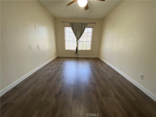 43321 Cottage Ln, Lancaster, CA 93536 - unfurnished room with a ceiling fan and dark wood-style floors