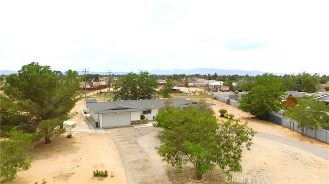 21161 Rancherias Rd, Apple Valley, CA 92307 - aerial view of property and surrounding area featuring mountains