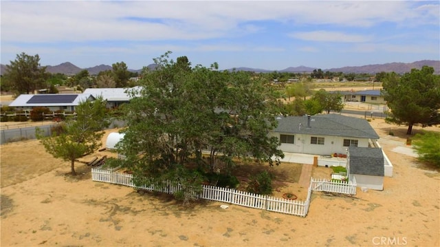 21161 Rancherias Rd, Apple Valley, CA 92307 - aerial view of property and surrounding area featuring mountains