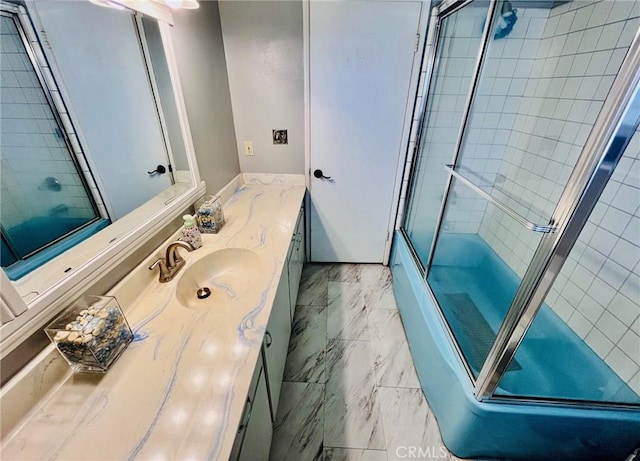21161 Rancherias Rd, Apple Valley, CA 92307 - bathroom with vanity and marble finish flooring