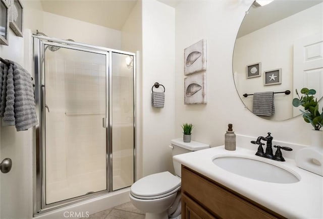 44035 Cindy Cir, Temecula, CA 92592 - bathroom featuring vanity, a shower stall, and tile patterned floors