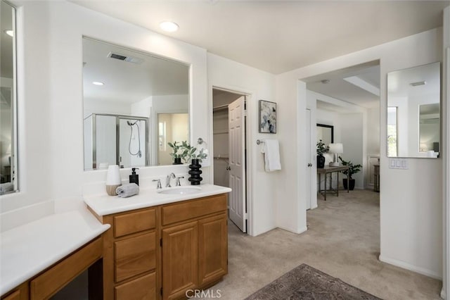 44035 Cindy Cir, Temecula, CA 92592 - full bathroom featuring vanity and a shower stall