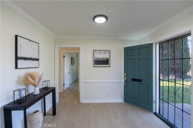 1748 Prince Albert Dr, Riverside, CA 92507 - entrance foyer featuring plenty of natural light, light wood-type flooring, crown molding, and baseboards