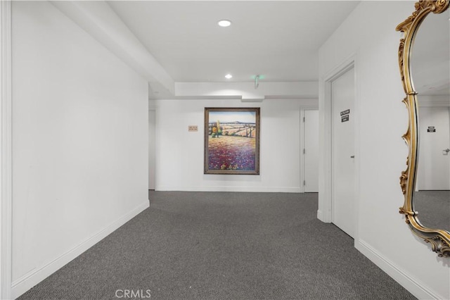 11 S 3rd St Unit 510, Alhambra, CA 91801 - hallway featuring dark carpet, recessed lighting, and baseboards
