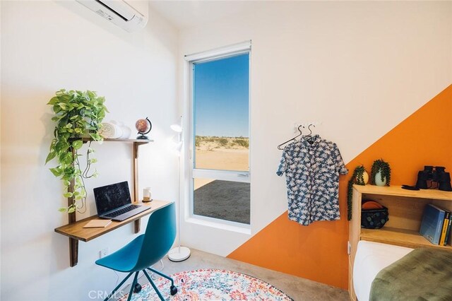 2600 Sunny Vista Rd, Joshua Tree, CA 92252 - carpeted office featuring an AC wall unit