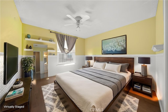 5640 Riverside Dr Unit 119, Chino, CA 91710 - bedroom featuring wood finished floors and ceiling fan
