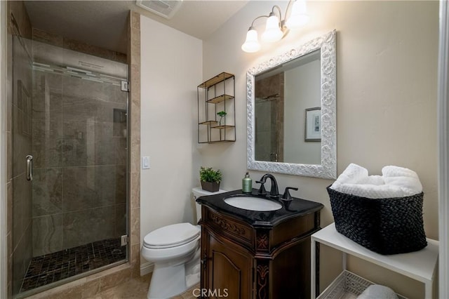 26629 Calle Gregorio, Menifee, CA 92585 - bathroom with toilet, vanity, and a shower stall