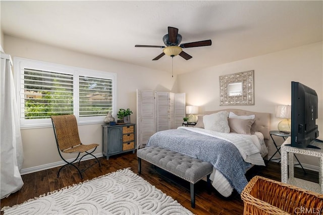 26629 Calle Gregorio, Menifee, CA 92585 - bedroom with wood finished floors, baseboards, and a ceiling fan