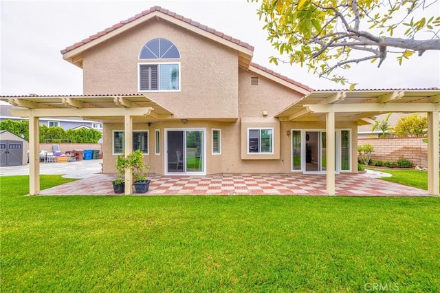 21020 Bryan Cir, Walnut, CA 91789 - rear view of property with a patio, stucco siding, a pergola, and a tiled roof