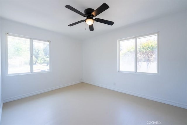 23125 Covello St, West Hills, CA 91307 - spare room featuring healthy amount of natural light, baseboards, and ceiling fan