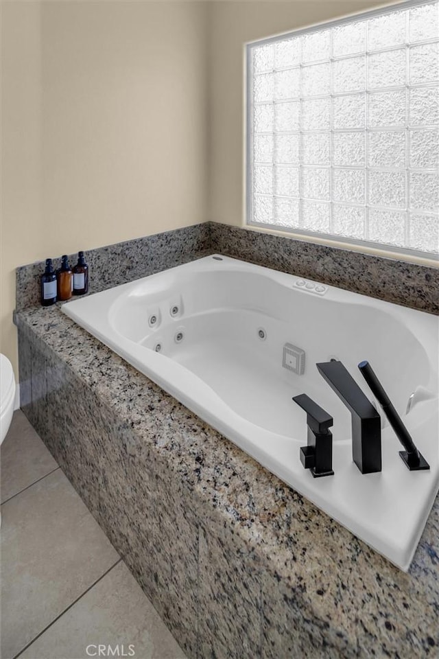 31780 Sierra Del Sol, Thousand Palms, CA 92276 - full bathroom with toilet, a whirlpool tub, and tile patterned flooring