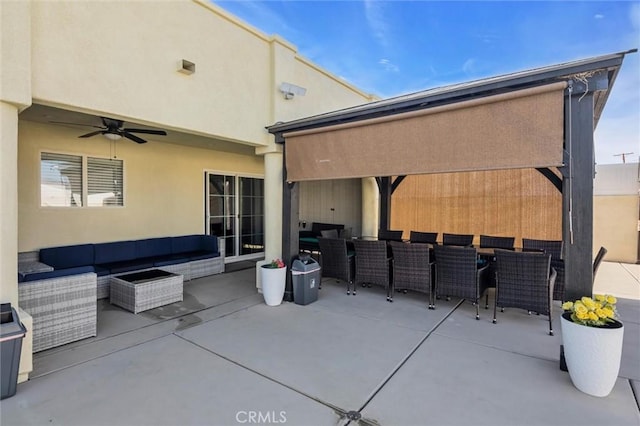 31780 Sierra Del Sol, Thousand Palms, CA 92276 - view of patio featuring an outdoor living space, outdoor dining space, and a ceiling fan