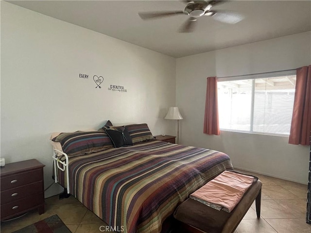 24967 Volga St, Hemet, CA 92544 - bedroom featuring light tile patterned floors and ceiling fan