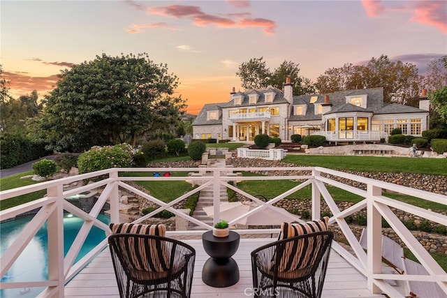 10 Strawberry Ln, San Juan Capistrano, CA 92675 - view of deck at dusk