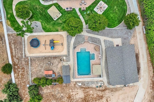 30026 Santiago Rd, Temecula, CA 92592 - bird's eye view of a pool area