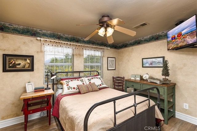 30026 Santiago Rd, Temecula, CA 92592 - bedroom featuring wood finished floors and a ceiling fan