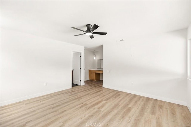 27130 Blue Hill Dr, Menifee, CA 92586 - unfurnished room featuring a ceiling fan, baseboards, and light wood-style flooring