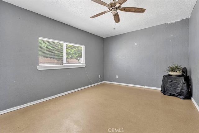 11941 9th Ave, Hesperia, CA 92345 - carpeted spare room featuring a ceiling fan, a textured ceiling, and baseboards