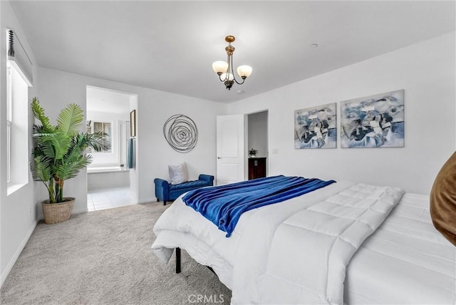 719 Huron Pl, Claremont, CA 91711 - carpeted bedroom featuring a chandelier and baseboards