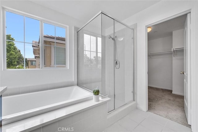 719 Huron Pl, Claremont, CA 91711 - bathroom featuring a shower stall, healthy amount of natural light, and a garden tub
