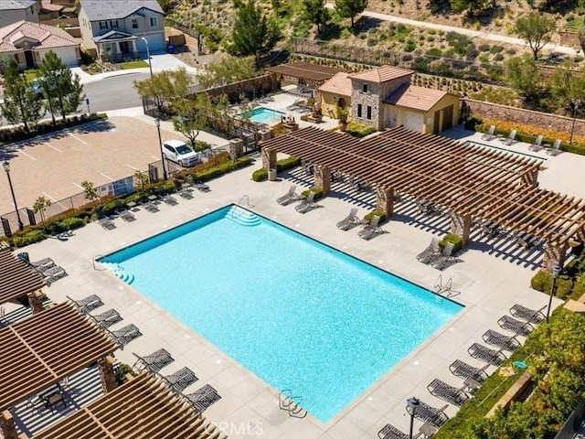 18814 Annmae Pl, Saugus, CA 91350 - community pool with a pergola and a patio