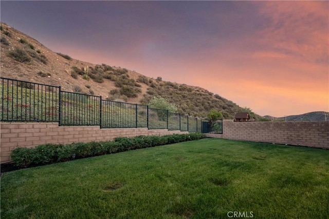 18814 Annmae Pl, Saugus, CA 91350 - yard at dusk with a mountain view