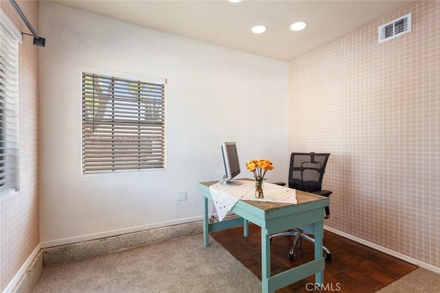 28015 Tupelo Ridge Dr, Valencia, CA 91354 - home office featuring recessed lighting and baseboards