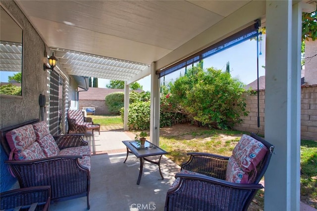 28015 Tupelo Ridge Dr, Valencia, CA 91354 - fenced backyard featuring an outdoor living space and a patio