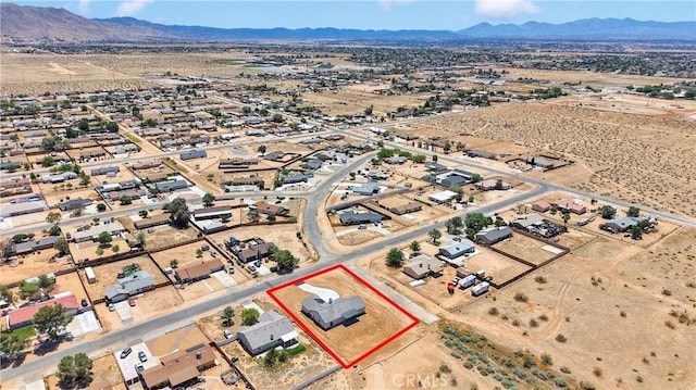 22212 Lone Eagle Rd, Apple Valley, CA 92308 - view of property location with property boundaries highlighted and a mountain backdrop