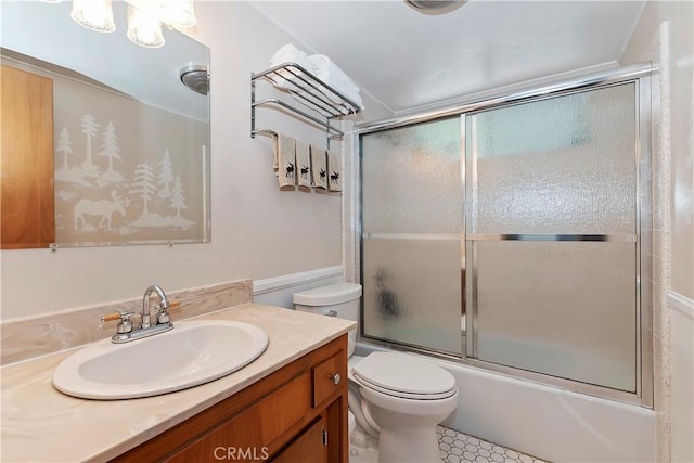 535 Pioneer Rd, Lake Arrowhead, CA 92352 - bathroom featuring vanity and combined bath / shower with glass door