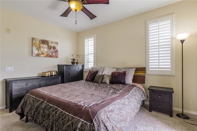 28426 Herrera St, Valencia, CA 91354 - carpeted bedroom featuring baseboards and a ceiling fan