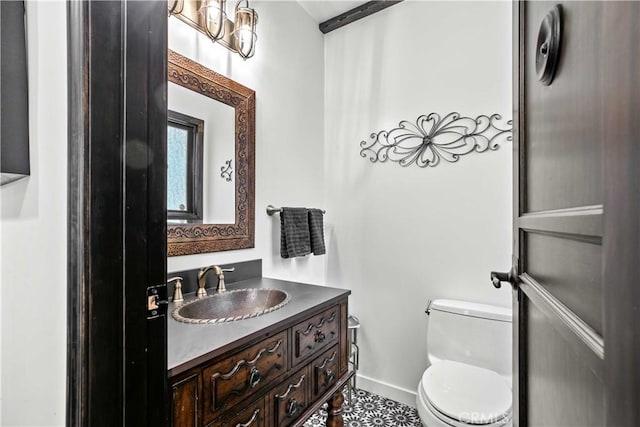 3101 San Gabriel Ave, Glendale, CA 91208 - bathroom with toilet, vanity, and baseboards