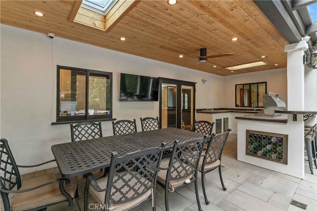 3101 San Gabriel Ave, Glendale, CA 91208 - view of patio / terrace with area for grilling, a ceiling fan, and outdoor dining space