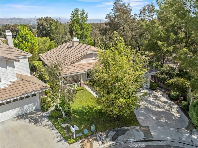 27523 Wellington Ct, Valencia, CA 91354 - view from above of property featuring a mountainous background