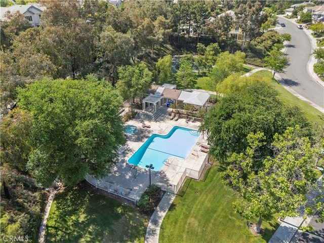 27523 Wellington Ct, Valencia, CA 91354 - drone / aerial view of a pool area