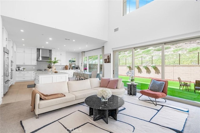 100 Bright Star, Irvine, CA 92618 - living room with recessed lighting, healthy amount of natural light, and light tile patterned floors