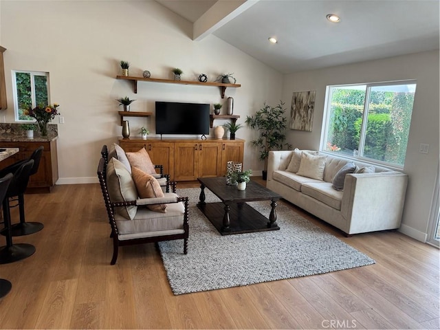 2821 Tucker Ln, Rossmoor, CA 90720 - living area with baseboards, light wood-type flooring, and recessed lighting