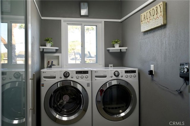 6702 E El Progreso St, Long Beach, CA 90815 - laundry area featuring washer and clothes dryer and plenty of natural light