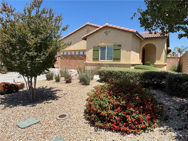 26344 Leos Trl, Menifee, CA 92586 - view of front facade with stucco siding and a tiled roof