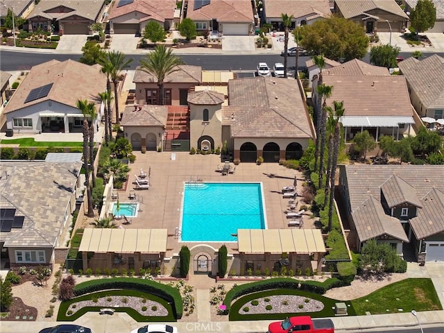 26344 Leos Trl, Menifee, CA 92586 - aerial view of residential area featuring a pool